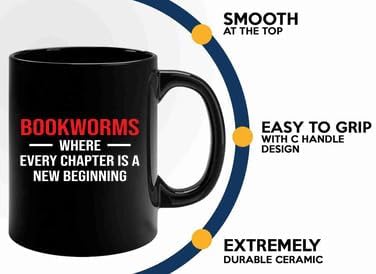 Book Lover Coffee Mug 11oz Black -new beginning - Book Lovers Gifts Book Reader Gifts Book Club Gifts Book Reading Cup Reading Gifts