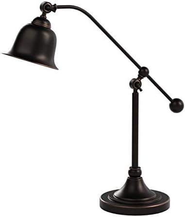 Coaster Home Furnishings - Eduardo - 금속 - 63.5cm(25인치) 벨 다운 브릿지 테이블 램프, 조절 가능한 쉐이드 및 양방향 조명 스위치 포함 - 침실 및 거실 - 다크 브론즈 - 901186