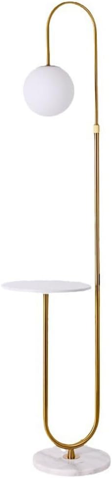 Nordic Height Adjustable Arc Tall Lamp Glass Ball Floor Lamp Marble Base Floor Light with Desktop E26 Three Color Light Dimmer Fixture for Living Room Bedroom Tea Room