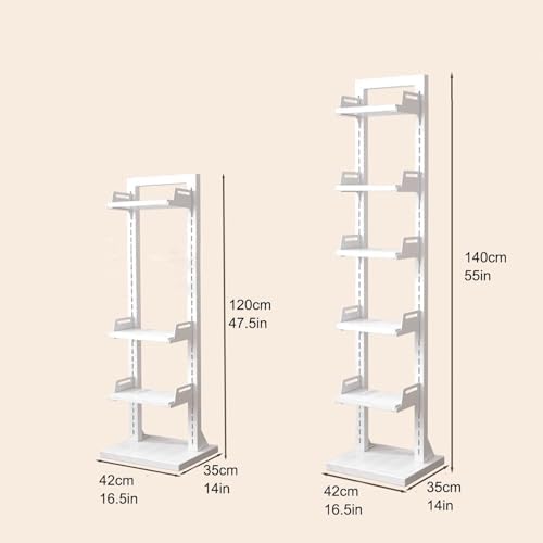 Tall 7-Layer Vertical Bookshelf, Freestanding Narrow Display Rack for Home, Office & Library - Simple Invisible Shelving Unit for Bedroom & Living Room Storage