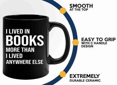 Book Lover Coffee Mug 11oz Black -books more - Book Lovers Gifts Book Reader Gifts Book Club Gifts Book Reading Cup Reading Gifts