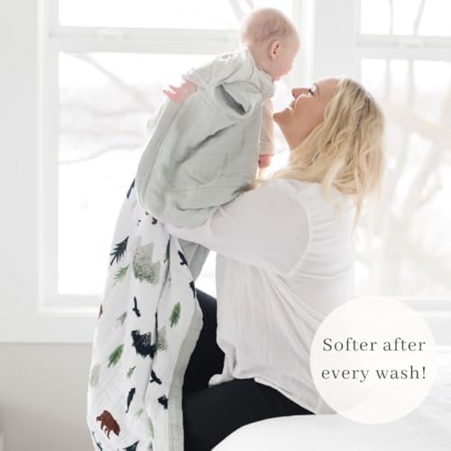 SARANONI Muslin Baby Blanket | Breathable, Ultra-Soft Muslin Quilt | Perfect Receiving Blankets for Boys & Girls | Yosemite - 4-Layer