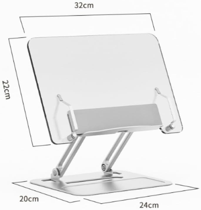 Aluminum Alloy Reading Stand, Notebook Universal Lifting Desktop, Acrylic Transparent