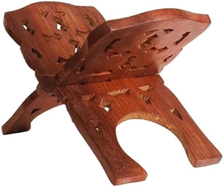 Generic Holy Book Stand Wooden Book Holy Book Stand for Quran, Bible,Bhagwat Geeta, Ramayana,Guru Granth Sahib Pack of 1 (Big), Medium, Brown, LNESBS0904240011