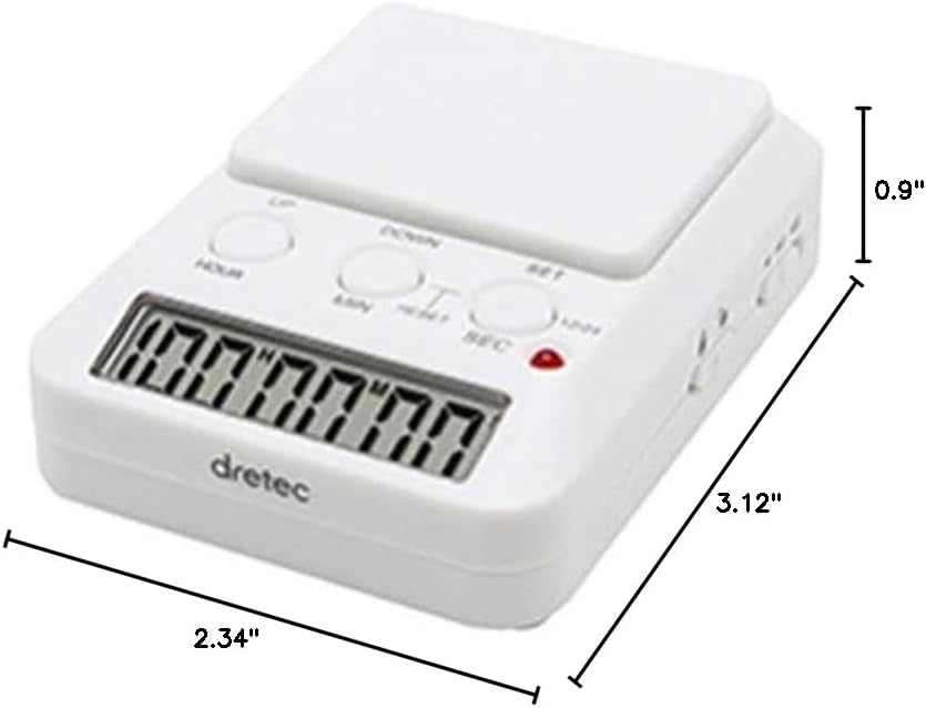 dretec Learning Timer, for Studying, Large Button, Count Function Until The Target Date, Translucent Black, Officially Tested in Japan(1 Starter AAA Battery Included)