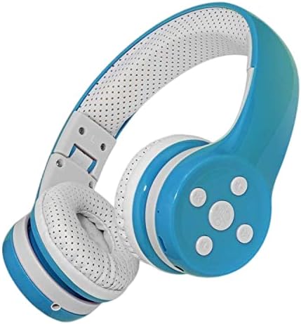 Kids Wireless Headphones, Bluetooth Toddler Headphones with 5 Button Easy Use, 93dB Volume Limited, Foldable with Built-in Mic for Cell Phones TV Tablet School Network Boys Girls (Light Blue)
