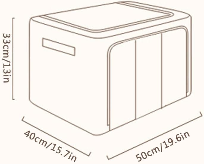 Waterproof Storage Bins Stackable Foldable Steel Frame storage Boxes with Reinforced Handle Thick Fabric for Comforters Iron bracket Blankets Bedding Foldable with Sturdy Zipper Clear Window Pack Of 2