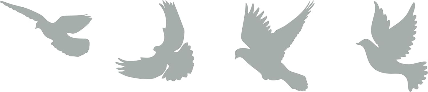Metal Wall Decor, Birds Flock , Home Living Room Decor, Wall Sign, Metal Wall Art, Interior Decoration, Indoor Outdoor Hangings, Silver (Set Of 4)