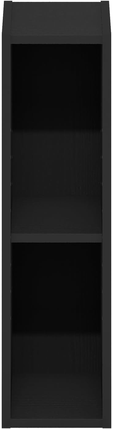 Furinno Fulda Book Shelf, 2-Tier Narrow Bookshelf, Bookcase with 6-in Width Storage Shelf, 9.3 x 5.9 x 21.2, for Living Room, Bedroom, Home Office, Darkwood