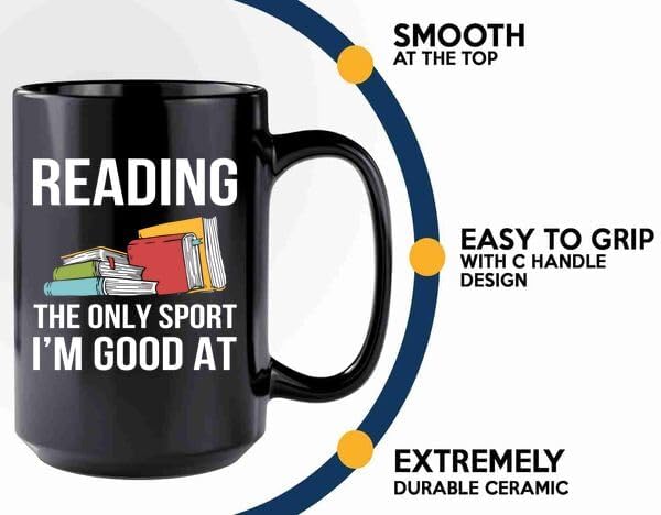 Book Lovers Coffee Mug 15oz Black -reading sport - Book Reader Gifts Women Book Lovers Drinking Cup Bookish Bookworm Book Club