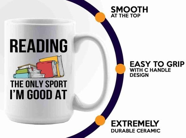 Book Lovers Coffee Mug 15oz White -reading sport - Book Reader Gifts Women Book Lovers Drinking Cup Bookish Bookworm Book Club