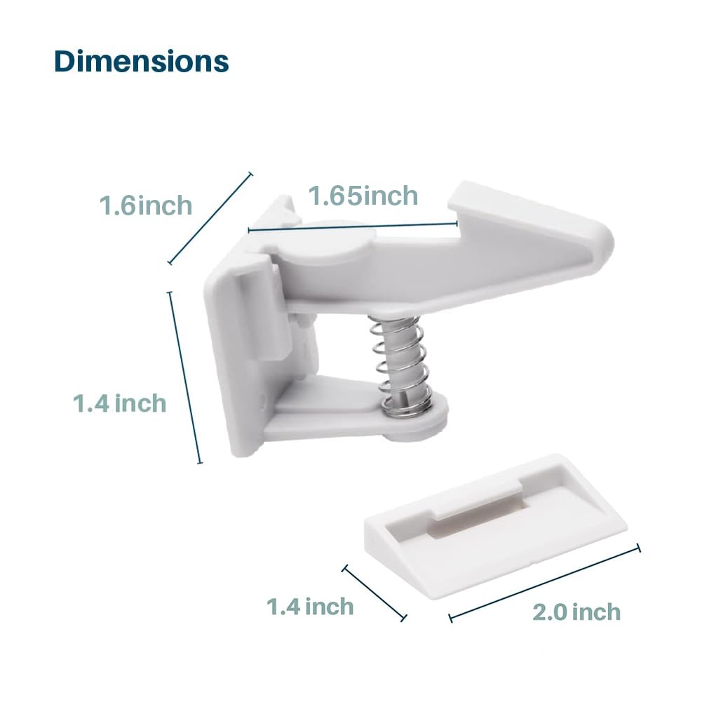 Inaya 16-Pack Cabinet Locks (Standard Length), Child Safety Latches - Baby Proofing Cabinets and Drawer Locks - 3M Adhesive - No Drilling & No Tools Required - Child Proof Your Home