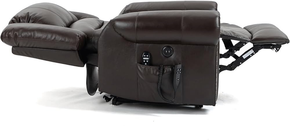 Dual Motor Power Lift Recliner Chair for Elderly, Infinite Position Electric Stand Assist Sofa with Massage and Heat, Modern Breathable Leather Home Theater Seating