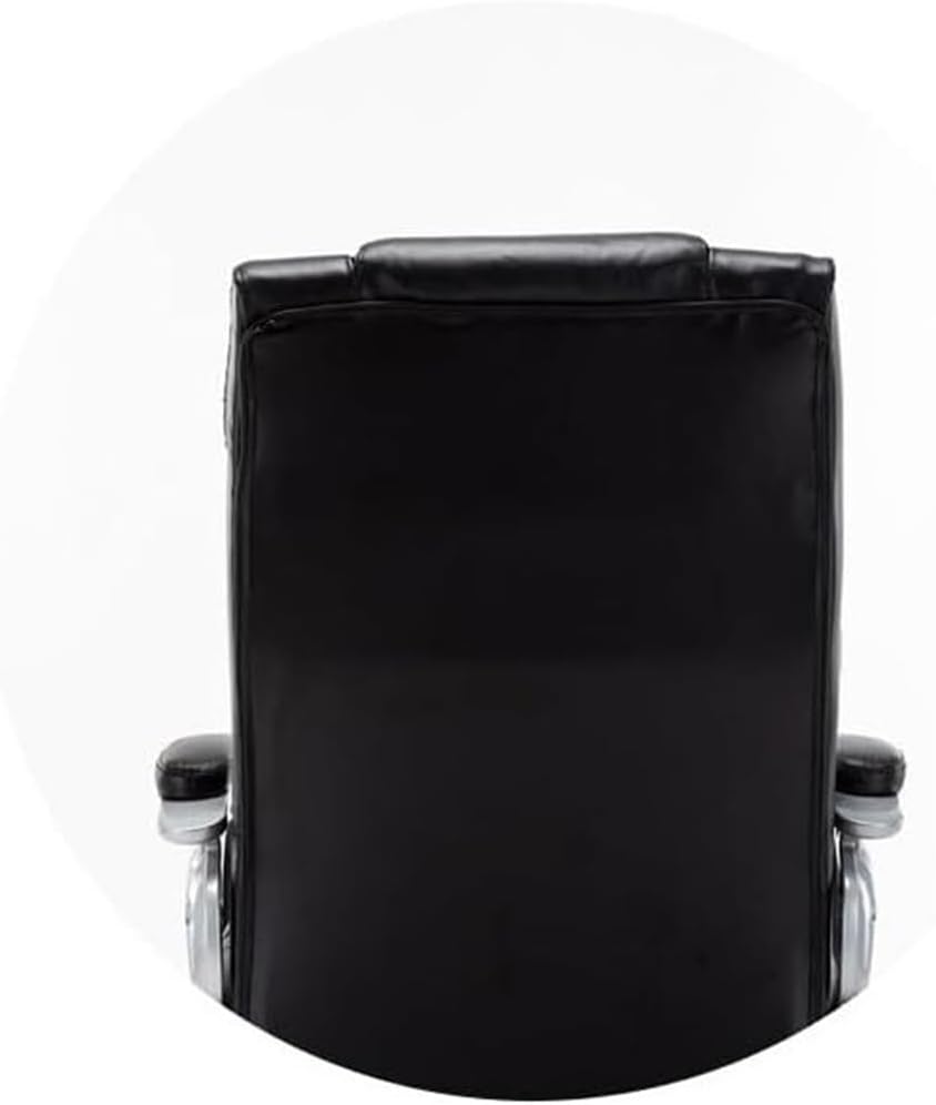 Genuine Leather High Back Executive Reclining Office Chairs with Adjustable Armrests Universal Wheels Ergonomic Chair for Meeting Room Lunch Break Reading