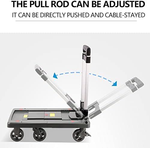 JSEIAJB Small Cart Express Small Pull Cart Pull Cart Folding Portable Pull Cargo Trolley Cargo Truck Home Trailer(M)