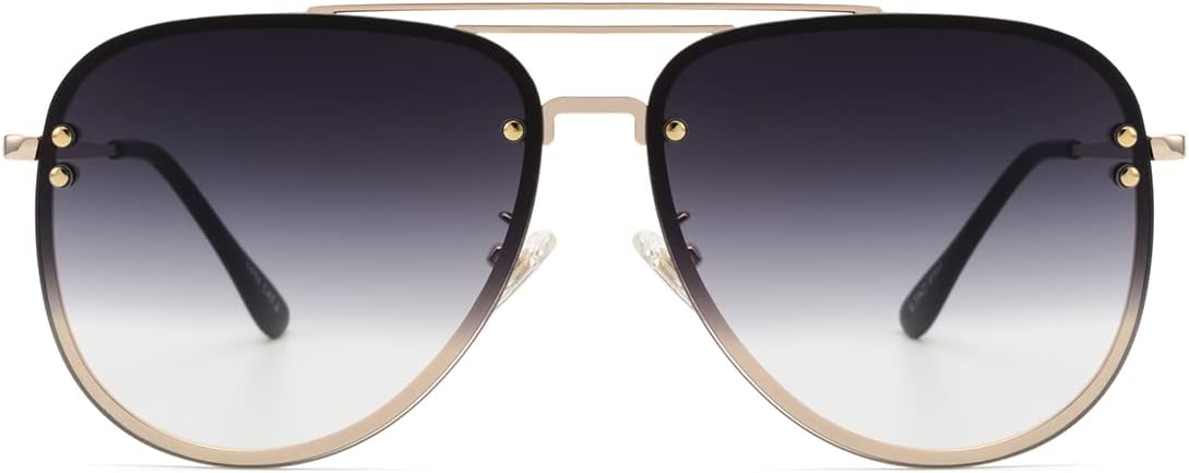 Trendy Oversized Aviator Sunglasses Womens, Retro Cute Big Shades Women's Fashion Sun Glasses UV Protection VF2203