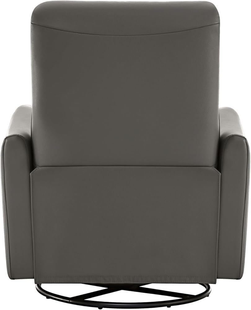 Swivel Glider Power Recliner with USB & Type-C Ports – Breathable Leather Modern Electric Chair, Lumbar Support for Living Room, Home Theater