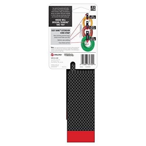 Velcro Brand Easy Hang Extension Cord Holder Organizer Variety Pack | Holds 60-100lbs, Heavy Duty Straps Fit Easily on Hooks or Nails | Perfect for Garage Organization | 3-pk 10",14" and 18", Black