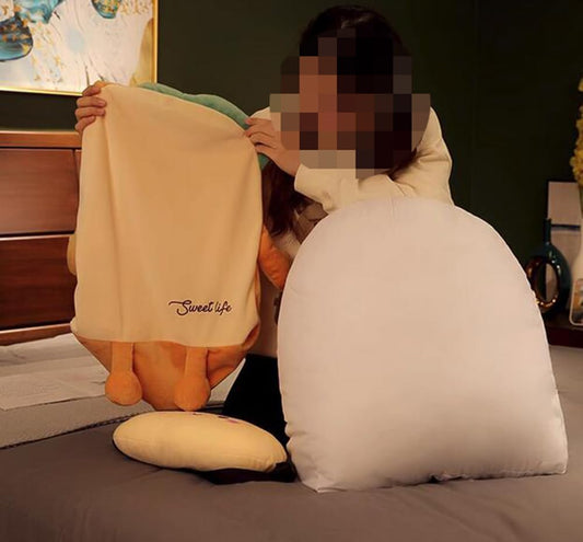 Funny Plush Bed Backrest Pillow Cute Reading Back Pillow Sofa Lumbar Support Pillow Back Cushion Reclining Pillow (Shy Pattern, 50×40×20cm/19.7"×15.7"×7.87")