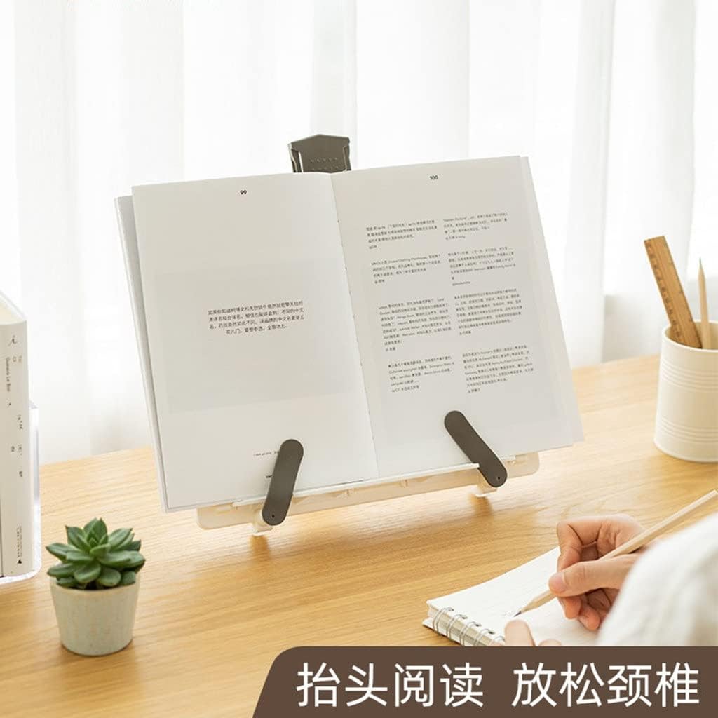 JSEIAJB Portable Plastic Reading Book Holder Can Clip Document Shelf Bookstand Music Score Recipe Stand(D)