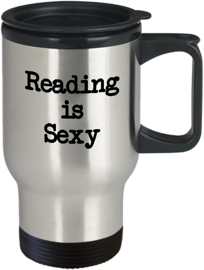 Reading Is Sexy Mug Travel Coffee Cup Funny Gift for Read a Book Lover Gift for Librarian