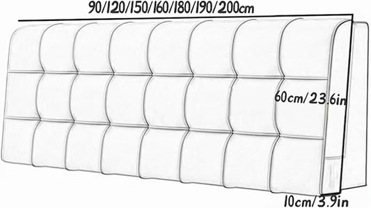 Headboard Pillow Bed Headboard Upholstered Oversized 10Cm Thickness Bedside Lumbar Support Cushion Headboard Backrest with Removable Cover(Size:No headboard 59"/150cm,Color:Brown1)