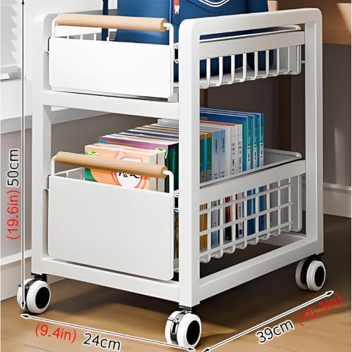 Rotating Metal Bookshelf - Space-Saving Revolving Bookcase for Home, Office & Study - Stylish Storage Organizer for Living Rooms, Bedrooms, Balconies & Desks