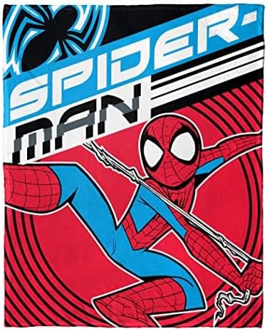 Northwest Spider-Man Cloud Stretch Pillow and Silk Touch Throw Blanket Set, 14" Pillow, 40" x 50" Blanket, Speedy Swing