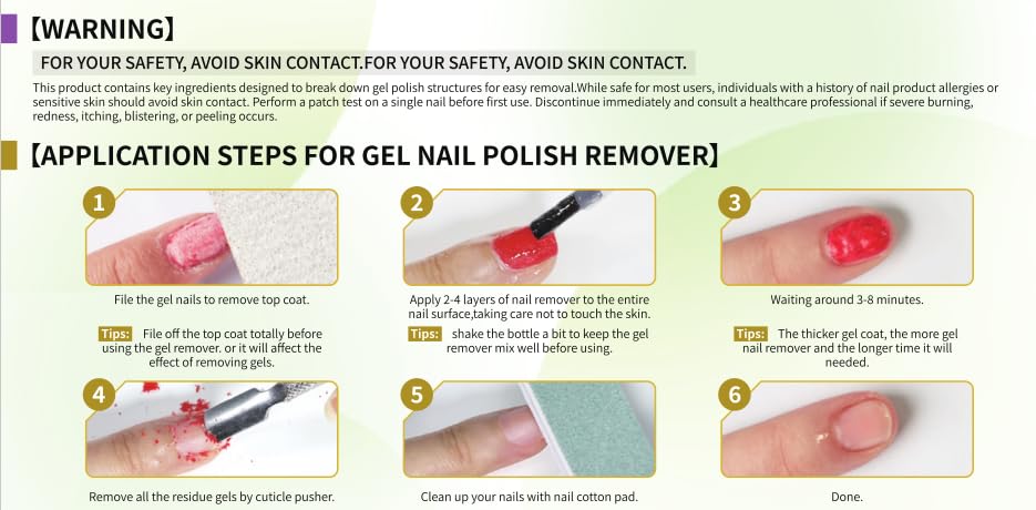 JODSONE 15ML Gel Nail Polish Remover No Need Soaking or Wrapping Gel Remover for Nails 3-5 Minutes Easy And Quick