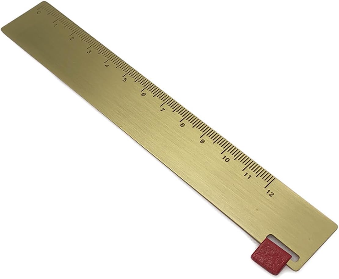 2Pcs Brass Ruler Bookmark Gold Metal Copper Bookmarks for Book Lovers Journal Men Women Present(5.9 Inch)