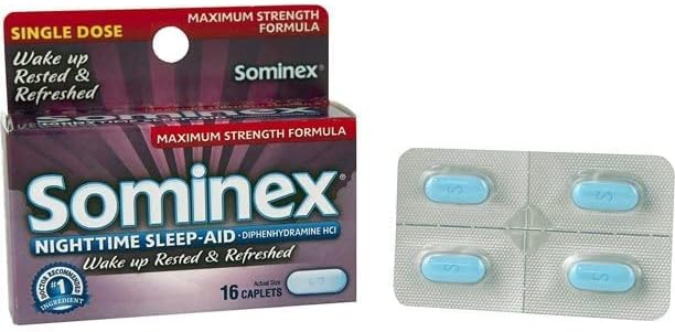 Sominex Nighttime Sleep-Aid Caplets, Maximum Strength, 16 ea (Pack of 4)
