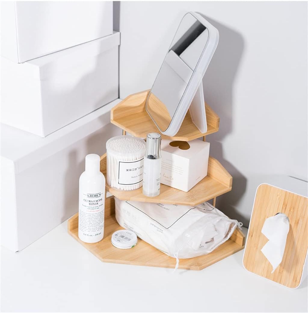 Multi-Layers Desk Organizer Eco Natural Sundries Storage Box Kitchen Holder Corner Rack
