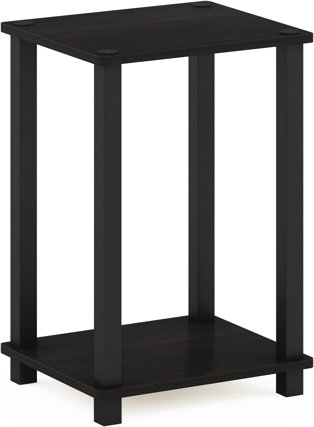 Furinno Simplistic Side Table, 2-Tier Small End Table with Open Shelf, Easy Assembly Toolless Night Stand, Nightstand, for Living Room, Bedroom, Espresso