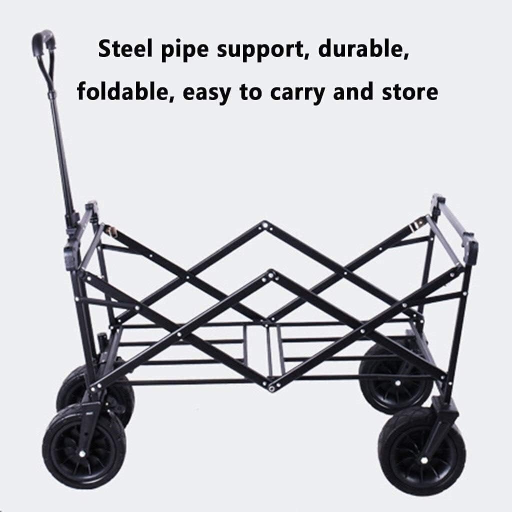Outdoor Folding Utility Wagon Handcart Foldable with Brakes Outdoor Garden Utility Truck Portable Camping Transport Vehicle Load-Bearing 100kg / 220lbs (Color : Style 2) (Style 1)