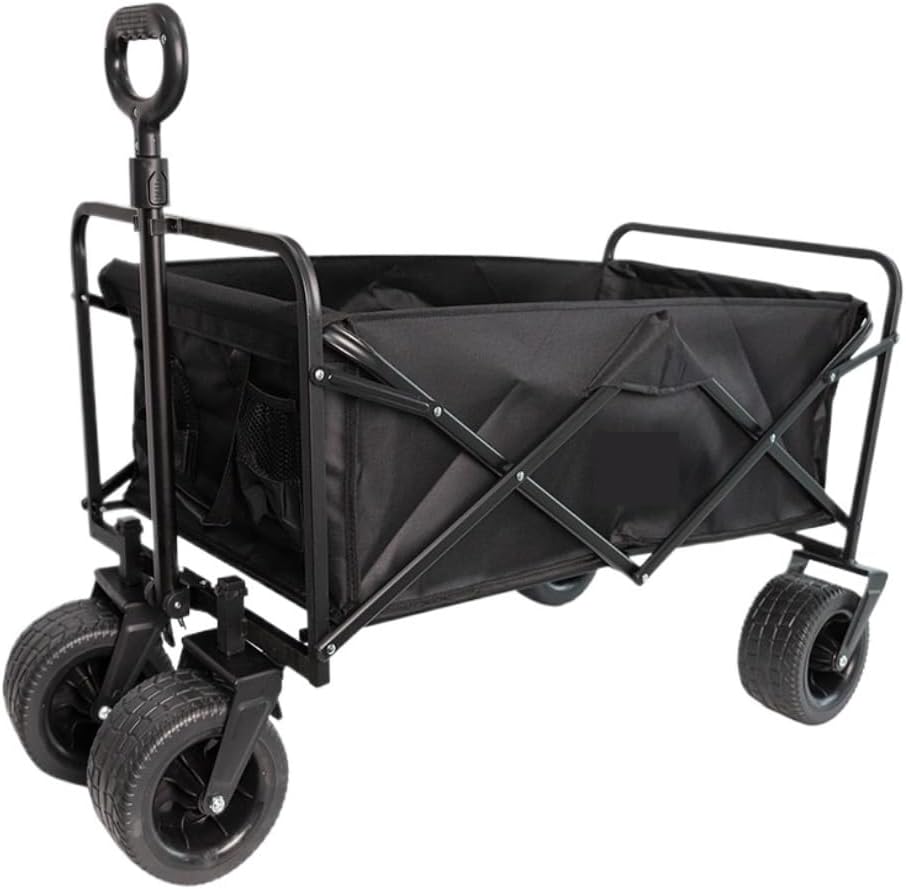 Portable Camping Cart,Outdoor Beach Trolley Cart for Camping Foldable Hand Push Picnic Car with Pull Rod Small and Portable Camp Cart