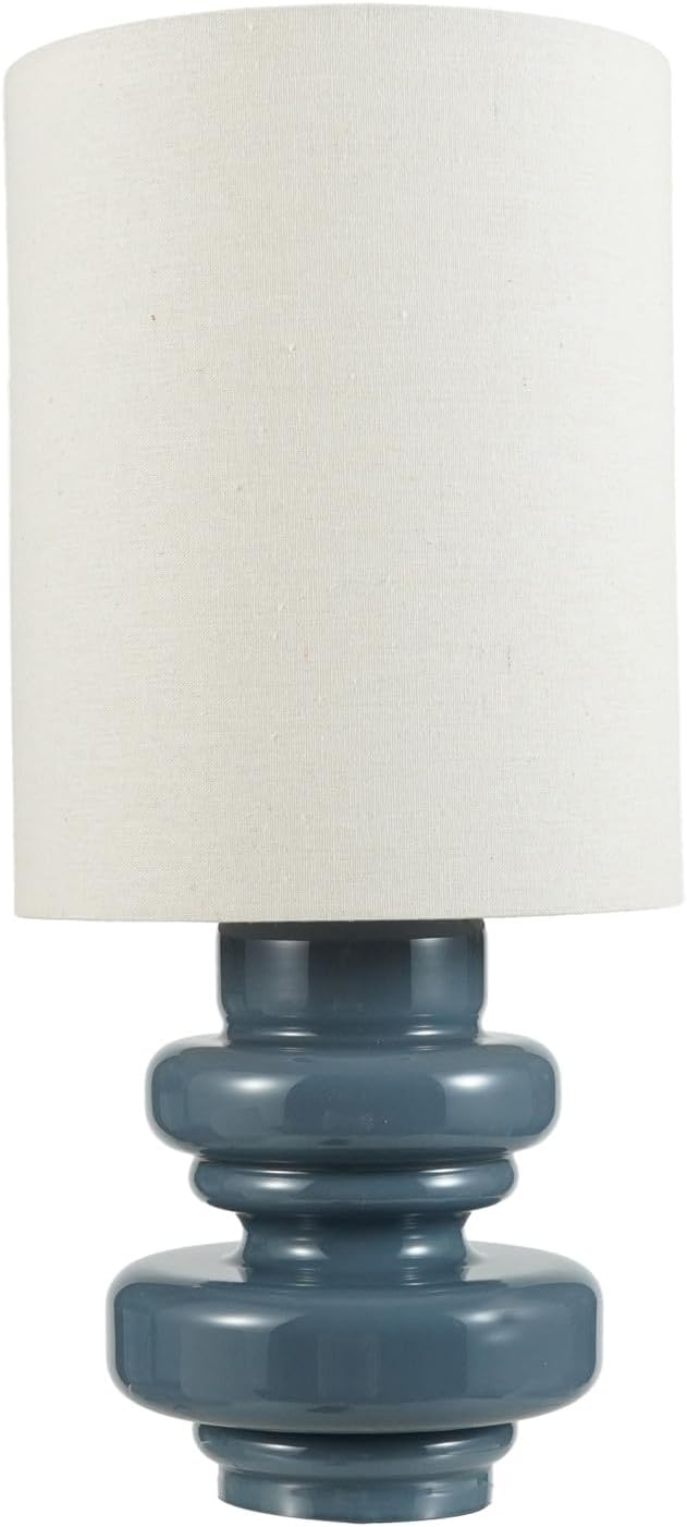 Bloomingville Glass Table Lamp with Linen Shade, Grey