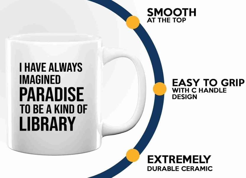 Book Lover Coffee Mug 11oz White -imagined paradise - Book Lovers Gifts Book Reader Gifts Book Club Gifts Book Reading Cup Reading Gifts