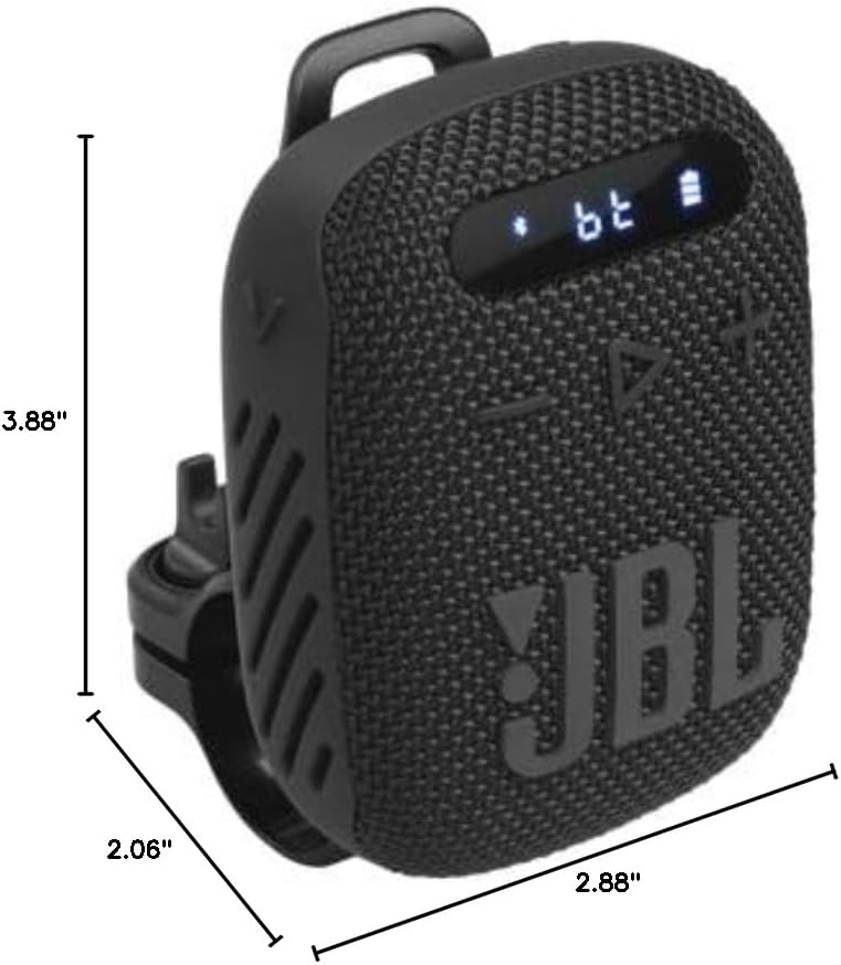 JBL Wind 3 FM Bluetooth Handlebar Speaker, Black