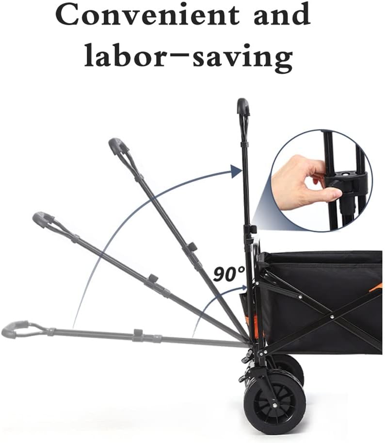 JSEIAJB Folding Cart Portable Foldable 150L Large Capacity Multifunction Cart Outdoor Camping Table Light Wagon BBQ Trolley(Trolley and Table A)