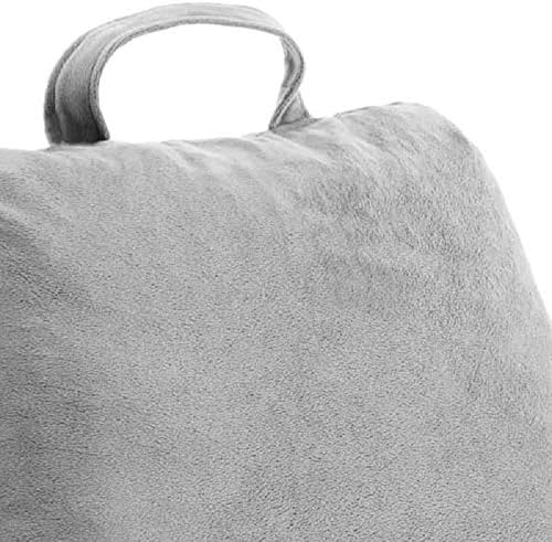 Linenspa Reading Pillow with Shredded Memory Foam- Back Pillow for Sitting in Bed, Reading, Gaming, Watching TV – Chair with Arms, Dorm Room Essentials, Stone
