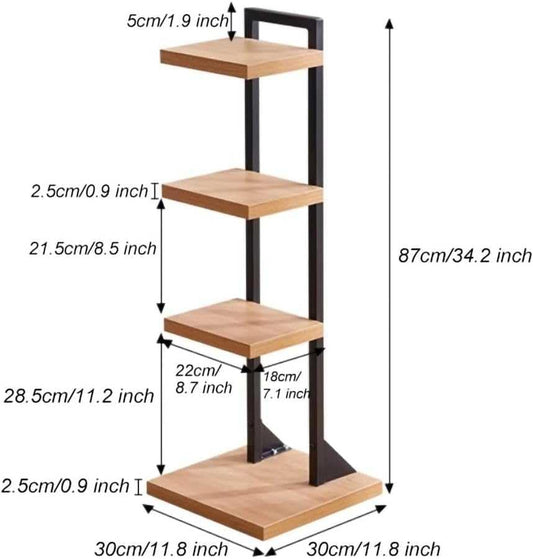 Invisible Corner Bookshelf, Freestanding 4/6 Tier Vertical Shelf for Home Office, Living Room & Bedroom - Modern Stylish Storage for Books & Decor, Space-Saving Solution
