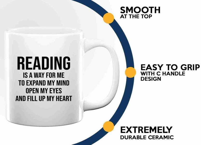 Book Lover Coffee Mug 11oz White -expand my mind - Book Lovers Gifts Book Reader Gifts Book Club Gifts Book Reading Cup Reading Gifts