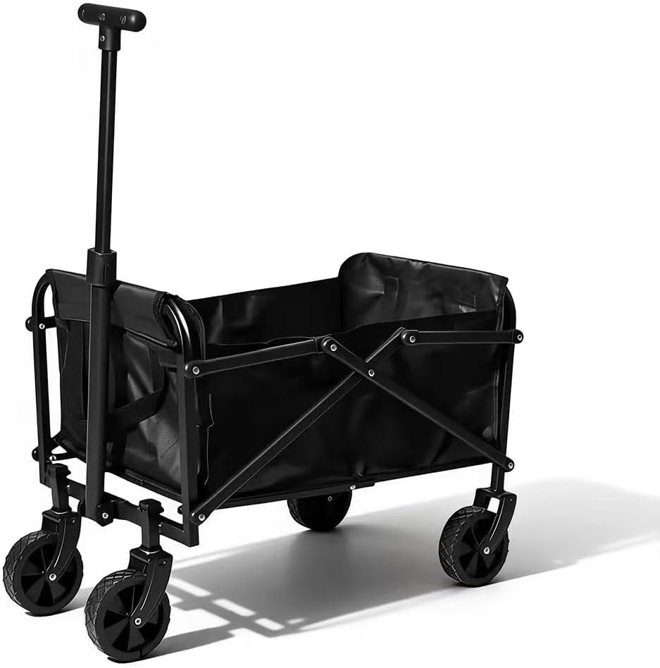 120L Small Collapsible Wagon Cart Foldable Garden Cart with All Terrain Wheels, Large Capacity Utility Wagon for Beach, Camping, Grocery, Shopping, Outdoor Sports