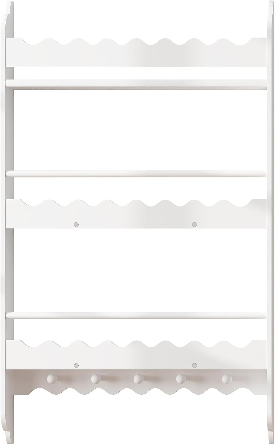 Treocho Kids Bookshelf, 3-Tier Wall Mounted Book Shelf, Kids Bookshelf and Toy Storage for Living Room, Bedroom and Nursery, White