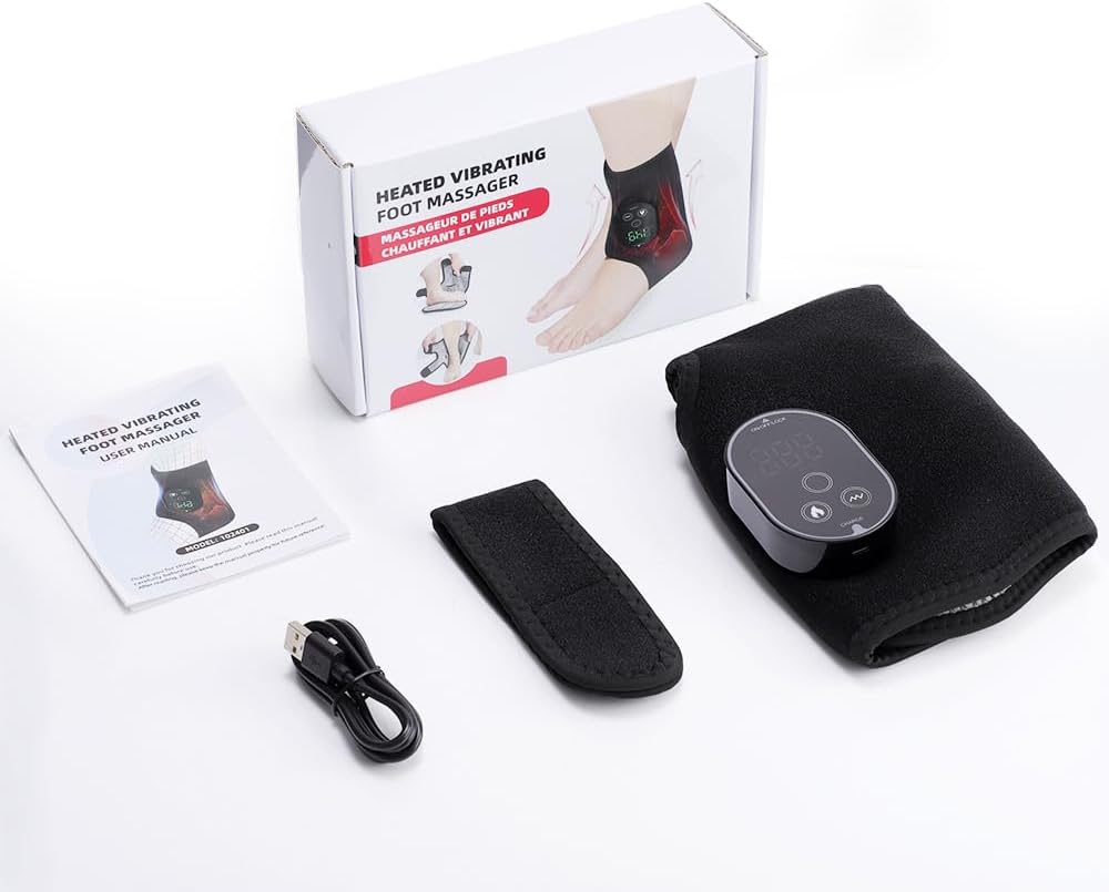 Foot Renew Ankle Massager for Neuropathy, Ankle Heating Pad with Massage Foot Heel Pain Relief, 6 Heat Levels & 3 Vibration Modes