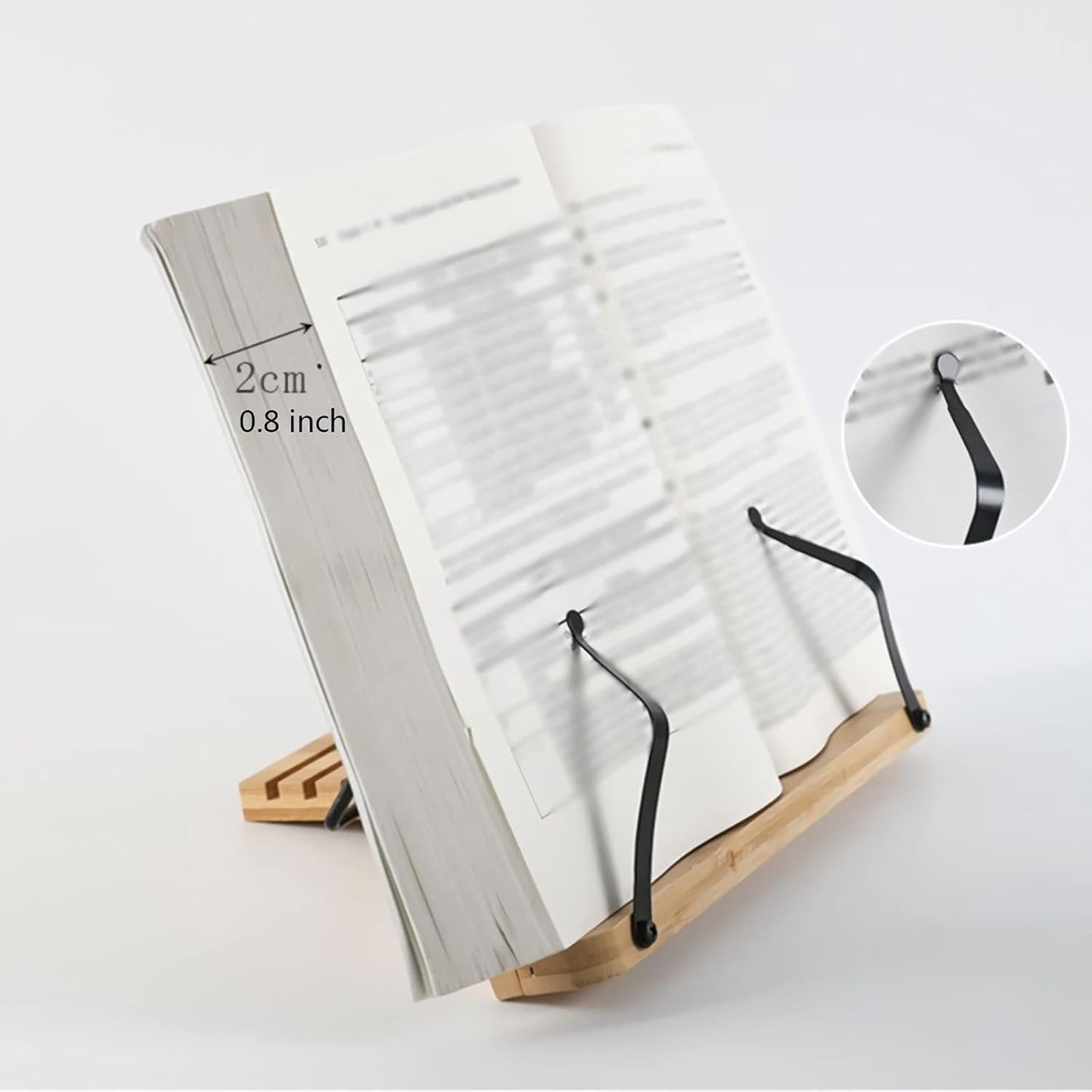 Book Stands and Holders for Reading Book Stand for Reading Cookbook Holder Desk Writing Typing with Adjustable 5 Height Foldable Holder for Textbook Laptop Document for Kitchen and Office ( )