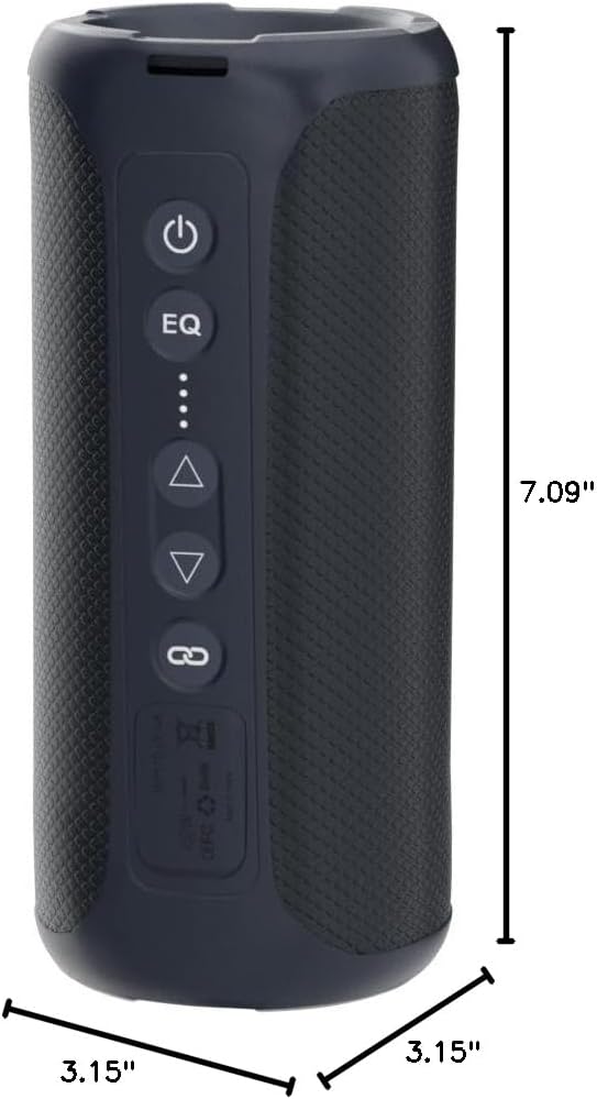 Ortizan Portable Bluetooth Speaker (2nd Gen), 40W powerful sound and deep bass, IPX7 waterproof, 30 hours of playtime, TWS for 2 speakers pairing for home, outdoor and travel - Electronics gift, Black