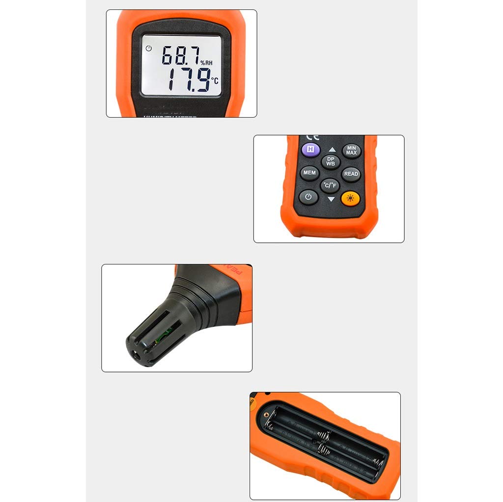 Digital Temperature and Humidity Meter High Precision Environmental and Measuring Instrument Wet Bulb Dew Point Thermometer