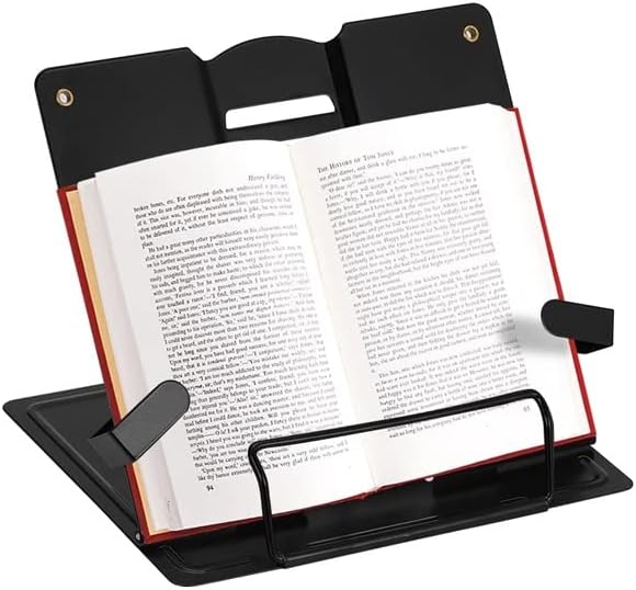 Adjustable Metal Bookshelf Portable Reading Support File Shelf Tablet Sheet Music Recipe Holder