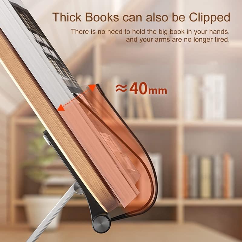 Adjustable Height Angle Foldable Book Holder Aluminum Alloy Reading Textbook Stand for Big Heavy Books Studying Room